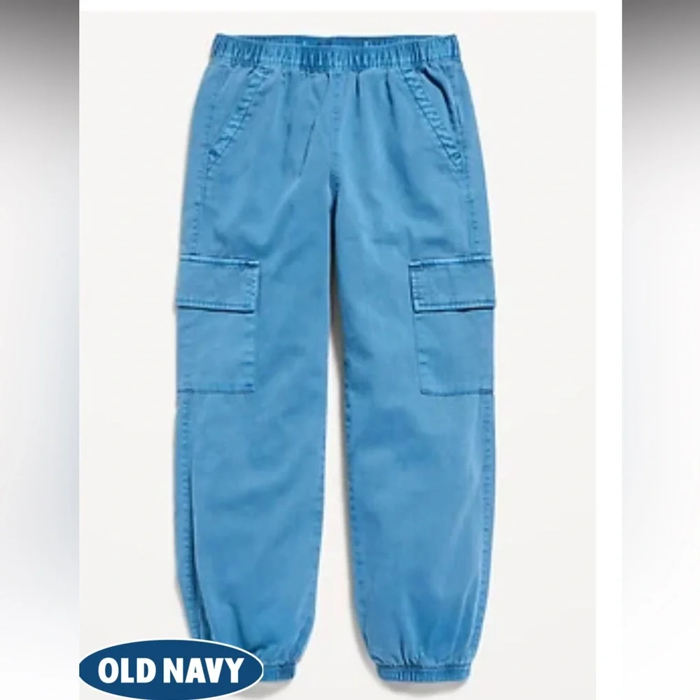 Old Navy Girls Blue Cargo Jogger Pants Pull-On Size 8 M